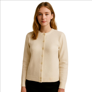Vintage Wintuk Orlon White Knit Cardigan Pearl Button Up New Classic Preppy Sz.M
